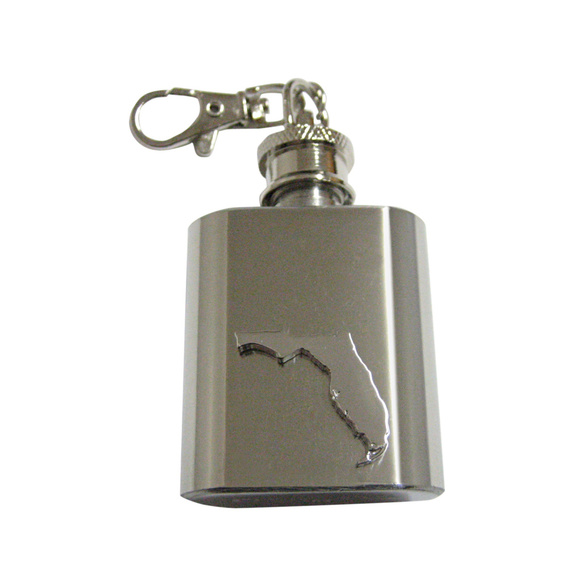 Florida State Map Shape Keychain Flask - Picture 1 of 1